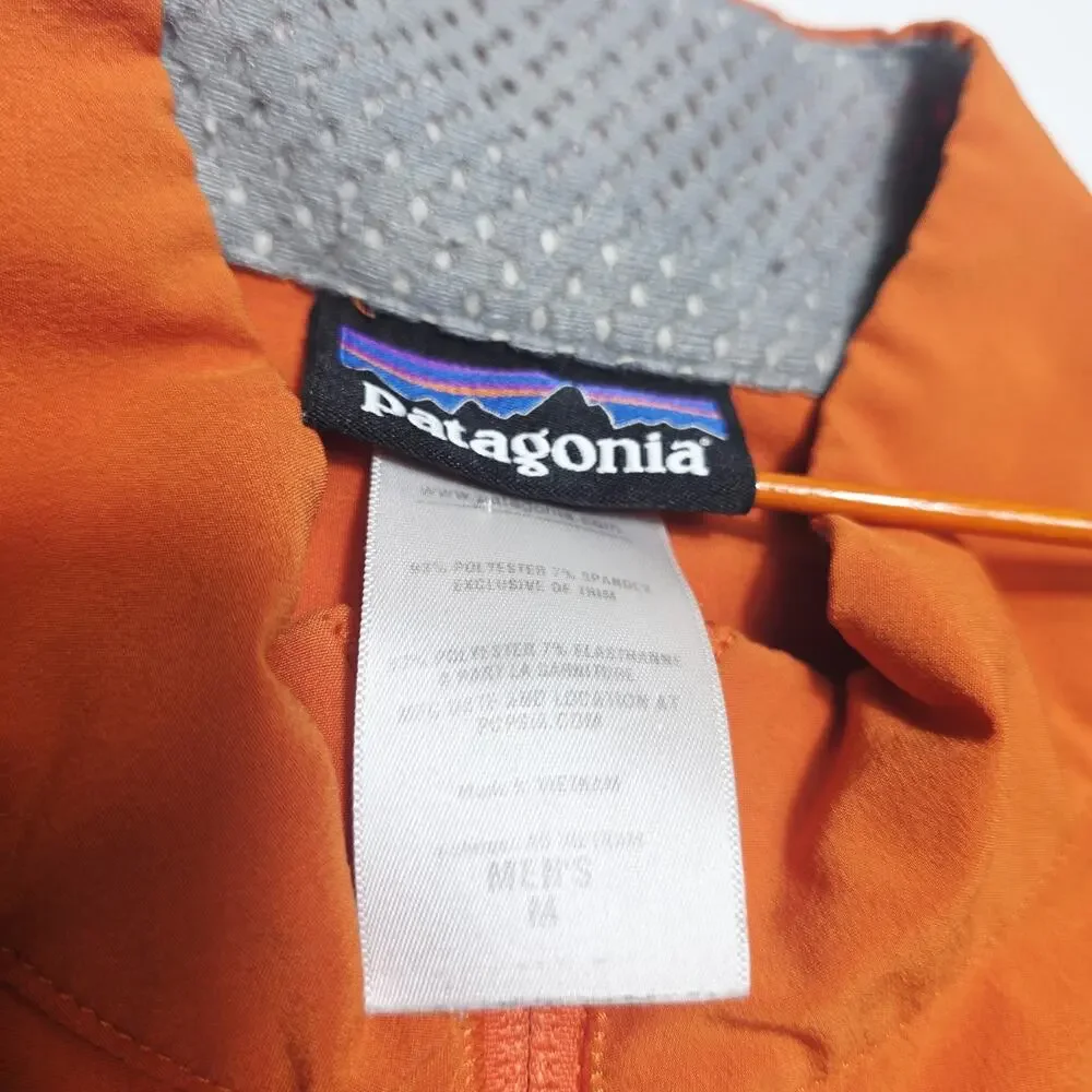 Patagonia Jacket Men's Orange Gray Full Zip Softshell Stretch Hiking Medium